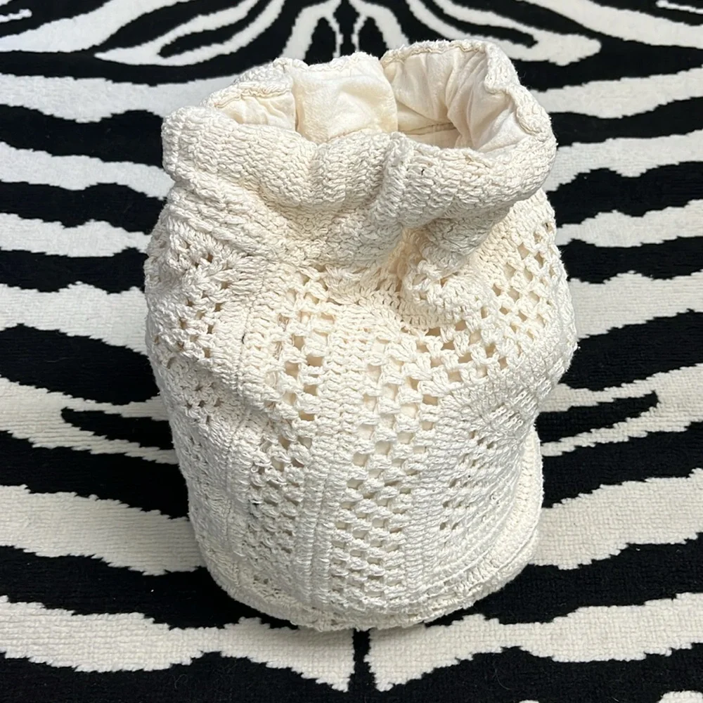 Boho Crochet Granny Square Bucket Bag